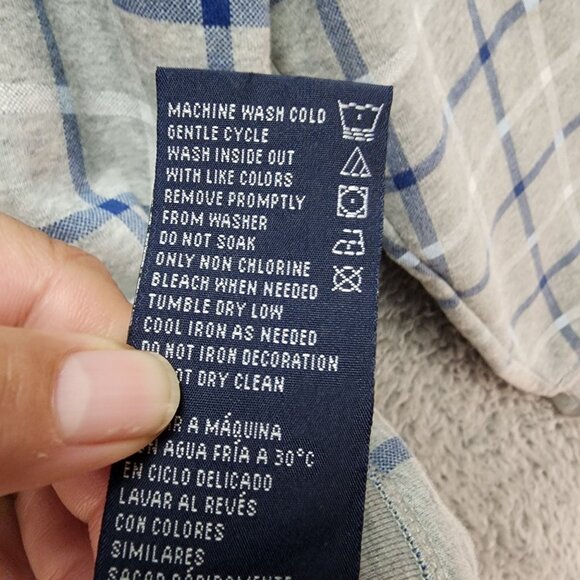 Nautica Shirt Mens XXL Gray Plaid 1/4 Zip Pullover Sweatshirt Cotton/Poly Blend - Picture 6 of 11